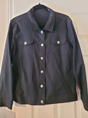 Women's Black Button-Front Jacket